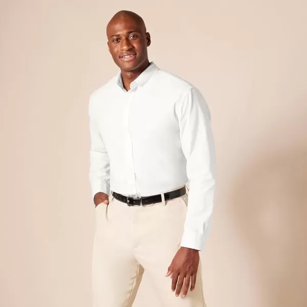 imageAmazon Essentials Mens RegularFit Long Sleeve Oxford ShirtWhite