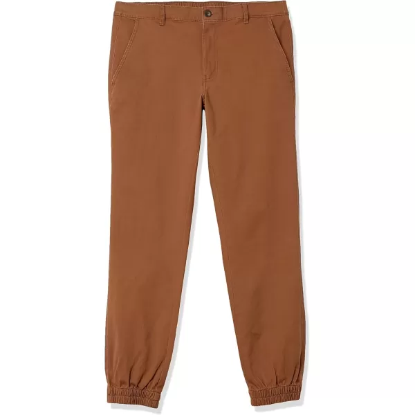 imageAmazon Essentials Mens SlimFit Chino Jogger PantDark Khaki Brown