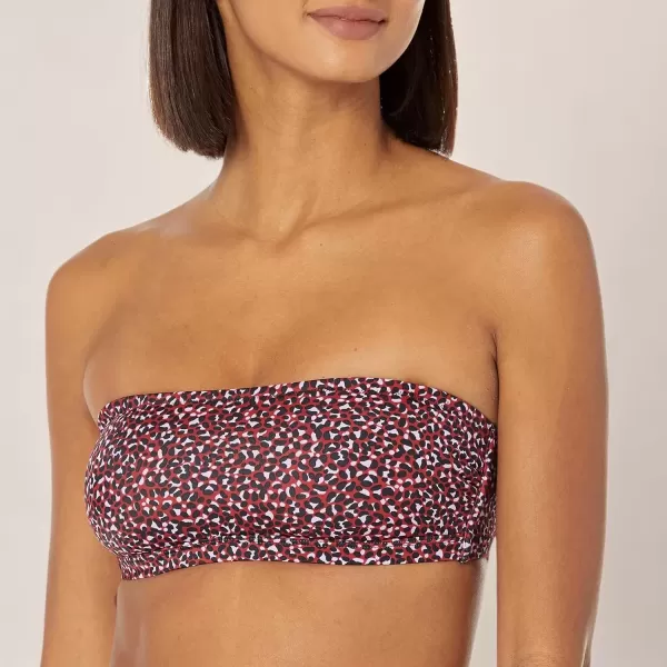 imageAmazon Essentials Womens Bandeau Swimsuit Top Available in Plus SizeBrick Red Leopard