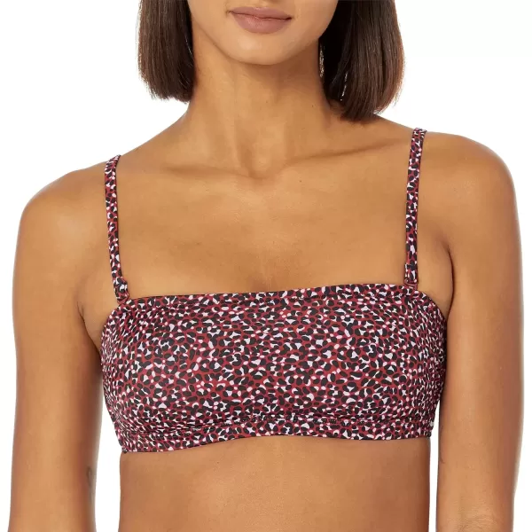 imageAmazon Essentials Womens Bandeau Swimsuit Top Available in Plus SizeBrick Red Leopard