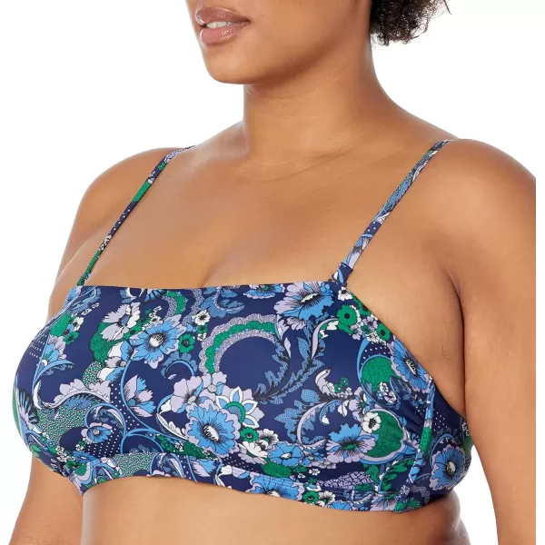 imageAmazon Essentials Womens Bandeau Swimsuit Top Available in Plus SizeDeep Blue Paisley