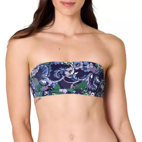 imageAmazon Essentials Womens Bandeau Swimsuit Top Available in Plus SizeDeep Blue Paisley