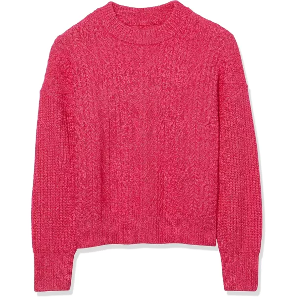 imageAmazon Essentials Womens Cable Knit Sweater SoftTouch Modern Crewneck Plus Size AvailableHot Pink