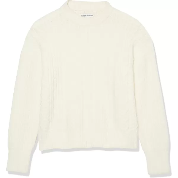 imageAmazon Essentials Womens Cable Knit Sweater SoftTouch Modern Crewneck Plus Size AvailableIvory