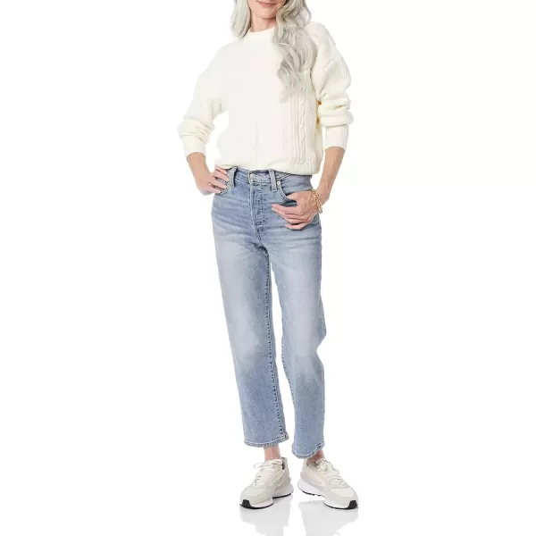 imageAmazon Essentials Womens Cable Knit Sweater SoftTouch Modern Crewneck Plus Size AvailableIvory