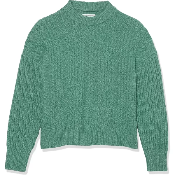 imageAmazon Essentials Womens Cable Knit Sweater SoftTouch Modern Crewneck Plus Size AvailableSage Green