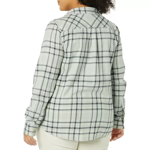 imageAmazon Essentials Womens ClassicFit LongSleeve Lightweight Plaid Flannel ShirtBlack Grey Plaid