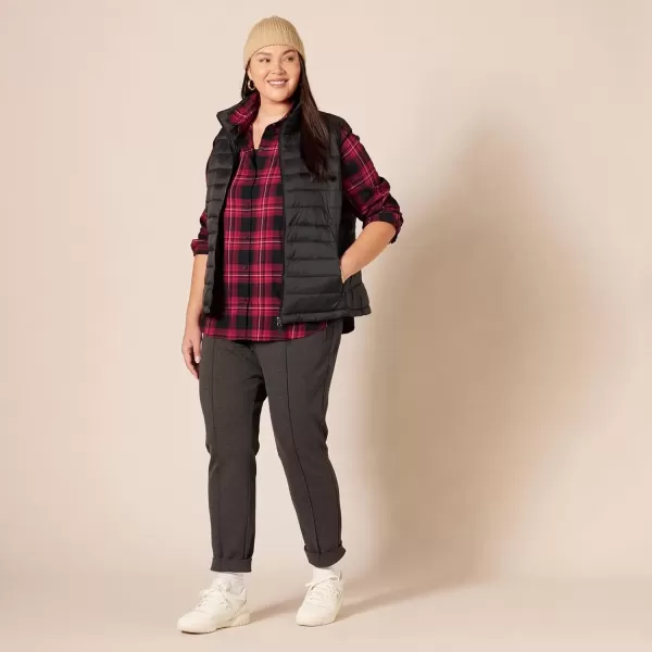imageAmazon Essentials Womens ClassicFit LongSleeve Lightweight Plaid Flannel ShirtBlack Pink Chelsea Tartan
