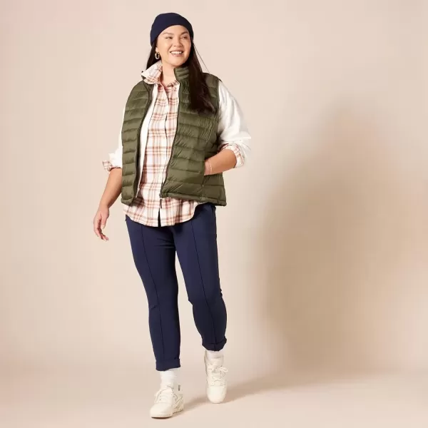 imageAmazon Essentials Womens ClassicFit LongSleeve Lightweight Plaid Flannel ShirtEcru Pale Pink Alpine Plaid