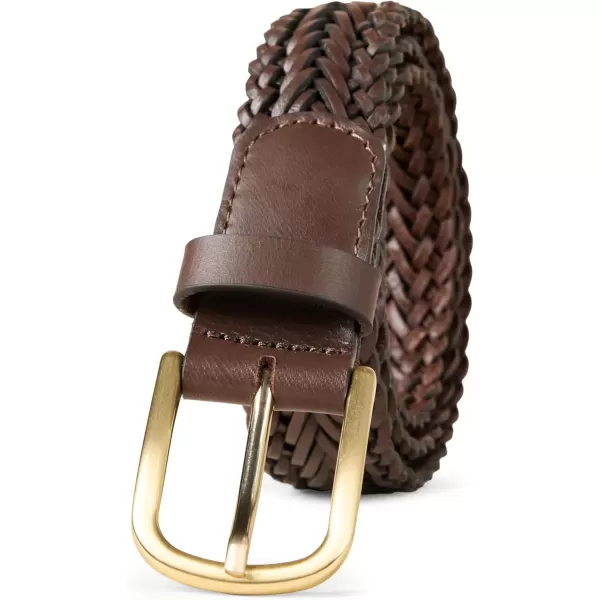 imageAmazon Essentials Womens Leather Woven BeltBrown