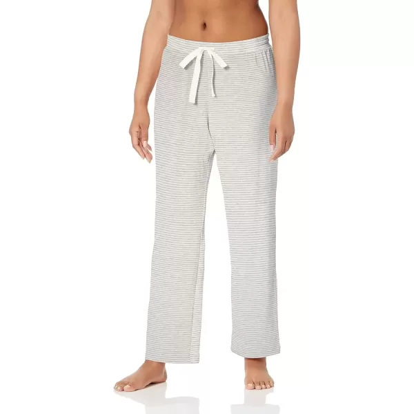 imageAmazon Essentials Womens Lightweight Lounge Terry Pajama PantLight Grey White Stripe