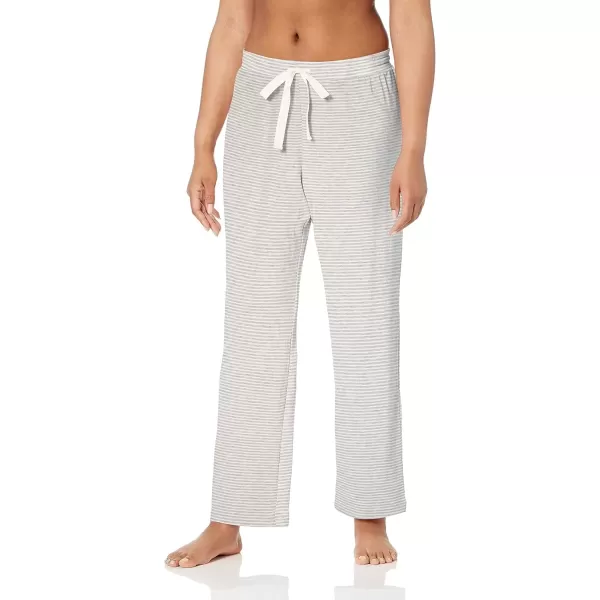 imageAmazon Essentials Womens Lightweight Lounge Terry Pajama PantLight Grey White Stripe