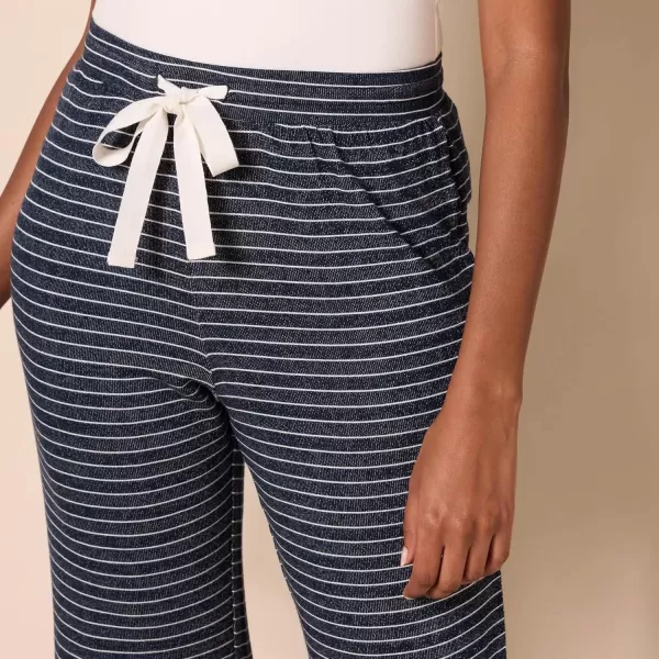 imageAmazon Essentials Womens Lightweight Lounge Terry Pajama PantNavy White Mini Stripe