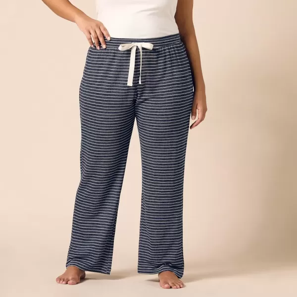 imageAmazon Essentials Womens Lightweight Lounge Terry Pajama PantNavy White Mini Stripe