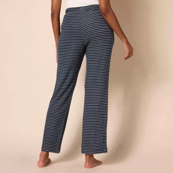 imageAmazon Essentials Womens Lightweight Lounge Terry Pajama PantNavy White Mini Stripe