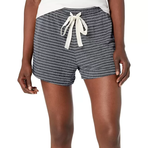 imageAmazon Essentials Womens Lightweight Lounge Terry Pajama ShortsNavy White Mini Stripe