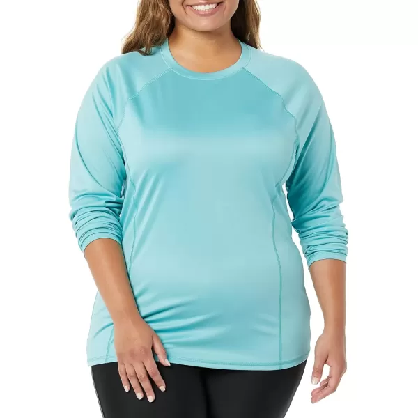 imageAmazon Essentials Womens Rash Guard Long Sleeve Sun ProtectionAqua Blue