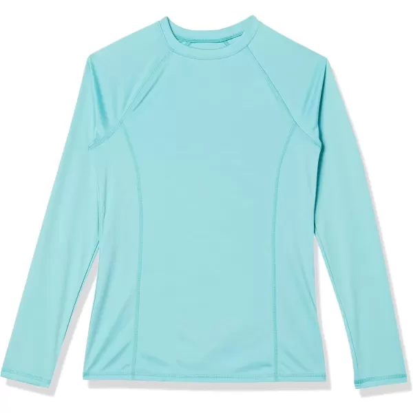 imageAmazon Essentials Womens Rash Guard Long Sleeve Sun ProtectionAqua Blue