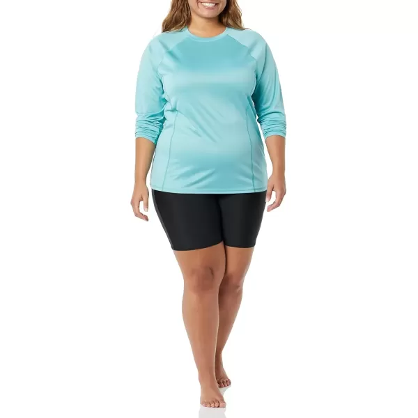 imageAmazon Essentials Womens Rash Guard Long Sleeve Sun ProtectionAqua Blue