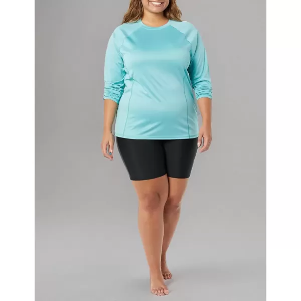 imageAmazon Essentials Womens Rash Guard Long Sleeve Sun ProtectionAqua Blue