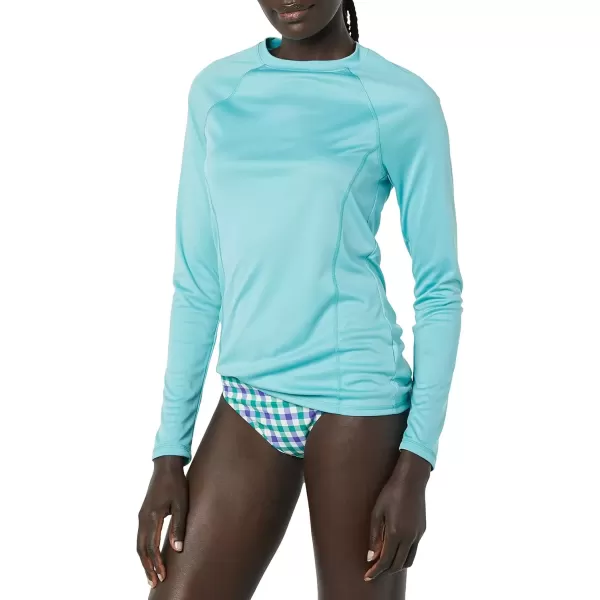 imageAmazon Essentials Womens Rash Guard Long Sleeve Sun ProtectionAqua Blue