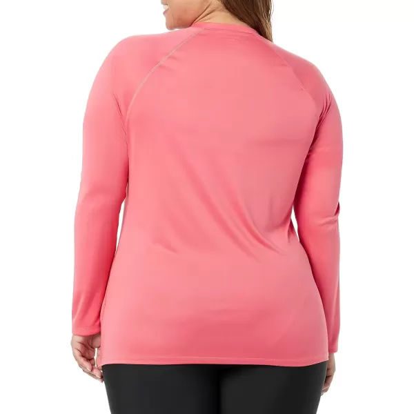 imageAmazon Essentials Womens Rash Guard Long Sleeve Sun ProtectionCoral Pink