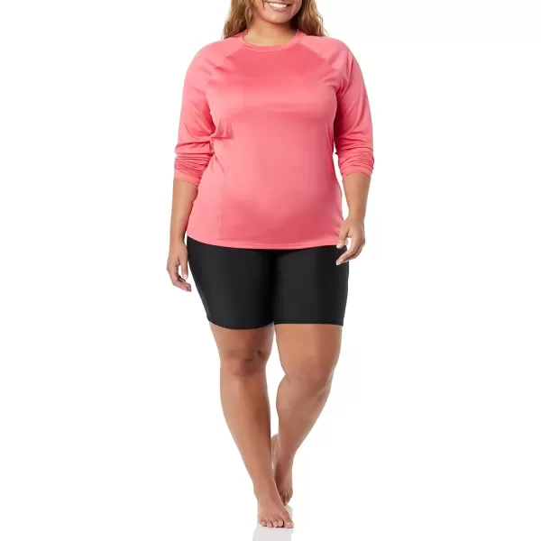 imageAmazon Essentials Womens Rash Guard Long Sleeve Sun ProtectionCoral Pink