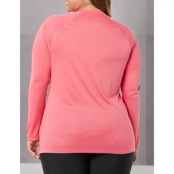 imageAmazon Essentials Womens Rash Guard Long Sleeve Sun ProtectionCoral Pink