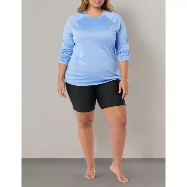 imageAmazon Essentials Womens Rash Guard Long Sleeve Sun ProtectionLight Blue