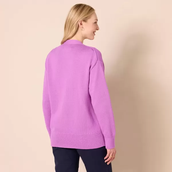 imageAmazon Essentials Womens VNeck Midweight RelaxedFit Cardigan SweaterPurple