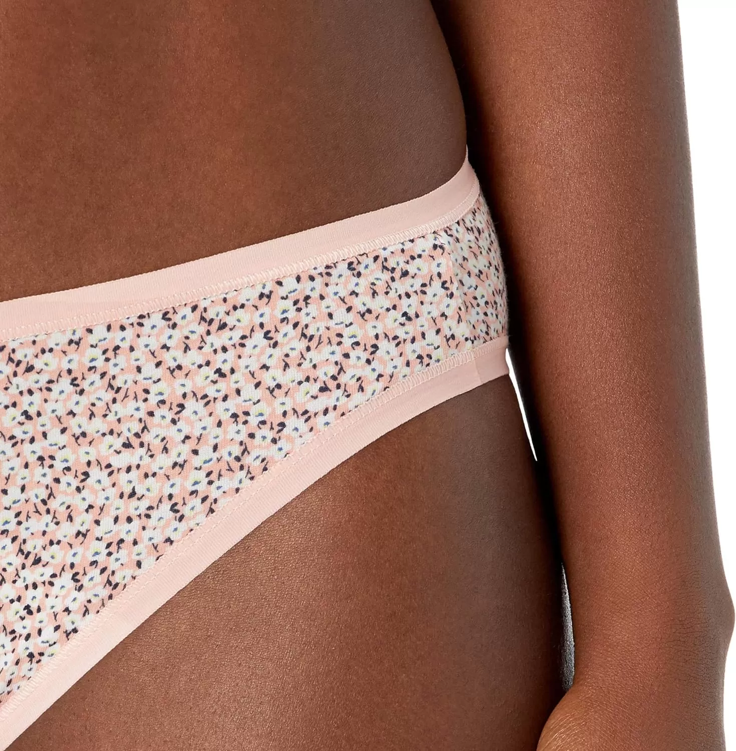 imageAmazon Essentials Womens Cotton Bikini Brief Underwear Available in Plus Size Pack of 6Ditsy FloralFloralMini StripeMulticolor