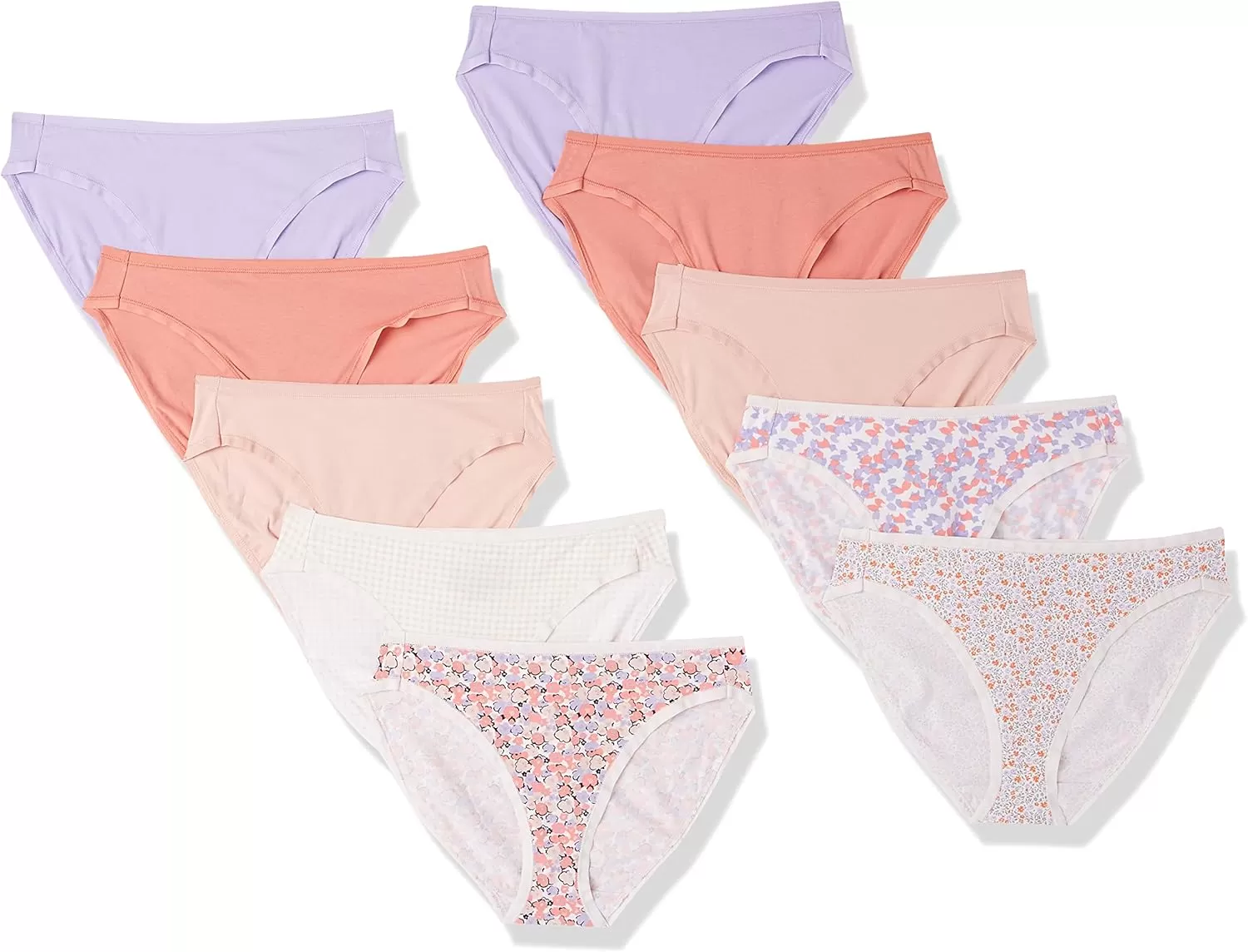 imageAmazon Essentials Womens Cotton High Leg Brief Underwear Available in Plus Size MultipacksCheckedDitsy FloralFloralMulticolor