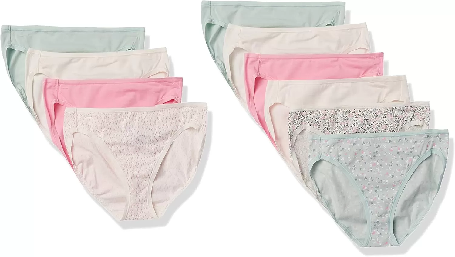 imageAmazon Essentials Womens Cotton High Leg Brief Underwear Available in Plus Size MultipacksMulticolorDitsy FloralFloral