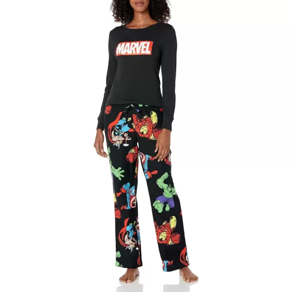 imageAmazon Essentials Disney  Marvel  Star Wars Womens Flannel Pajama Sleep SetsMarvel Avengers