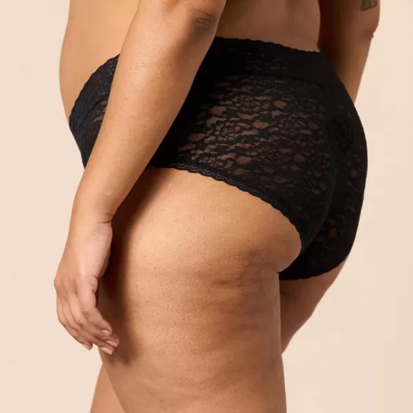 imageAmazon Essentials Womens Comfortable Lace Stretch Hipster Underwear Pack of 4Black