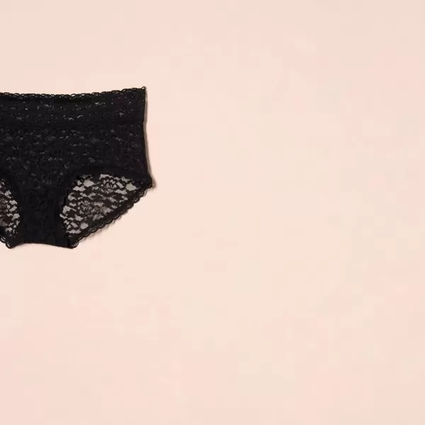 imageAmazon Essentials Womens Comfortable Lace Stretch Hipster Underwear Pack of 4Black
