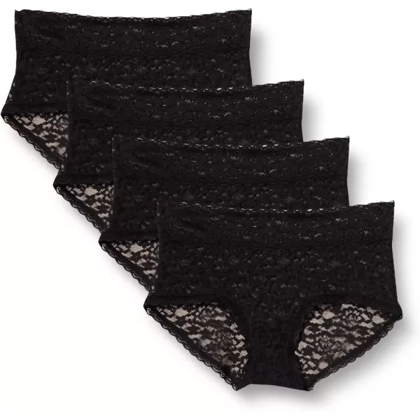 imageAmazon Essentials Womens Comfortable Lace Stretch Hipster Underwear Pack of 4Black