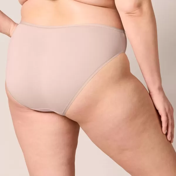 imageAmazon Essentials Womens Cotton High Leg Brief Underwear Available in Plus Size MultipacksBeigeBlackGrey HeatherWhite