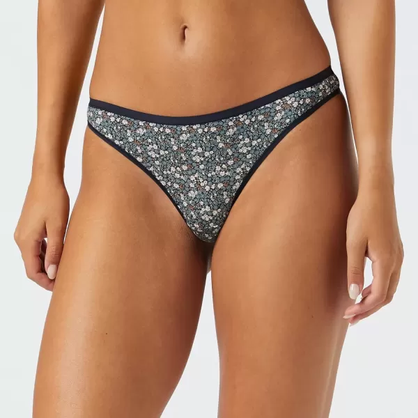 imageAmazon Essentials Womens Cotton Thong Underwear Pack of 6MulticolorDitsy FloralDots