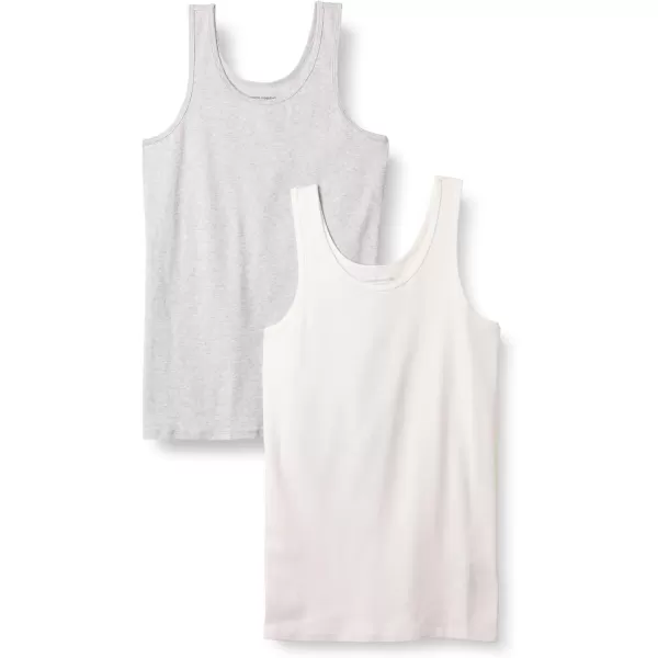 imageAmazon Essentials Womens Maternity Tank Top Pack of 2IvoryLight Grey Heather