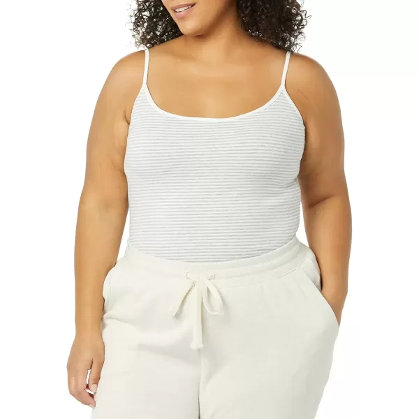 imageAmazon Essentials Womens SlimFit Camisole Pack of 4BlackBlueGrey StripeWhite