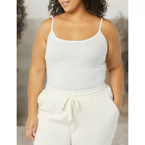 imageAmazon Essentials Womens SlimFit Camisole Pack of 4BlackBlueGrey StripeWhite