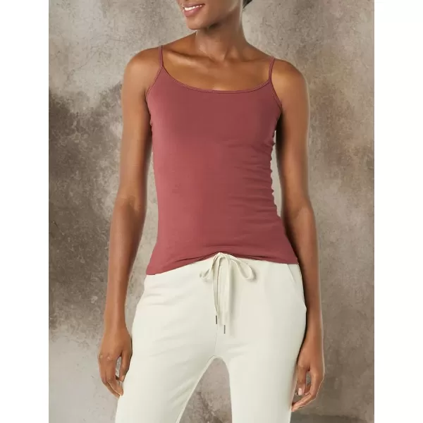 imageAmazon Essentials Womens SlimFit Camisole Pack of 4BlackBrick RedDusty PinkWhite
