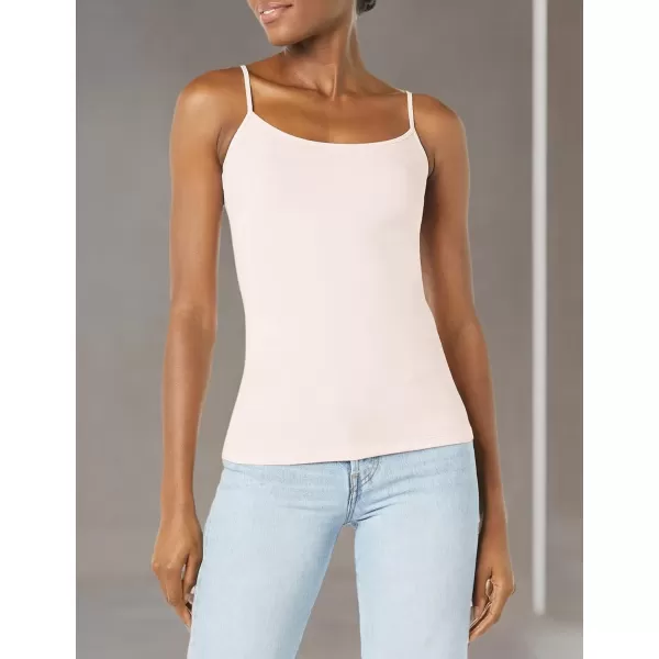 imageAmazon Essentials Womens SlimFit Camisole Pack of 4BlackPale PinkStripeWhite