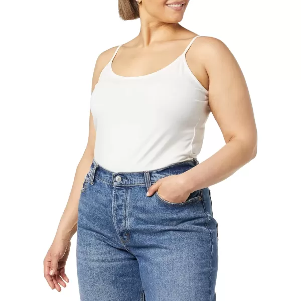 imageAmazon Essentials Womens SlimFit Camisole Pack of 4BlackPale PinkStripeWhite