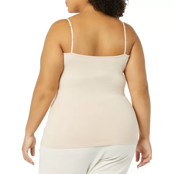 imageAmazon Essentials Womens SlimFit Camisole Pack of 4BlushBrownDark BrownDark Camel
