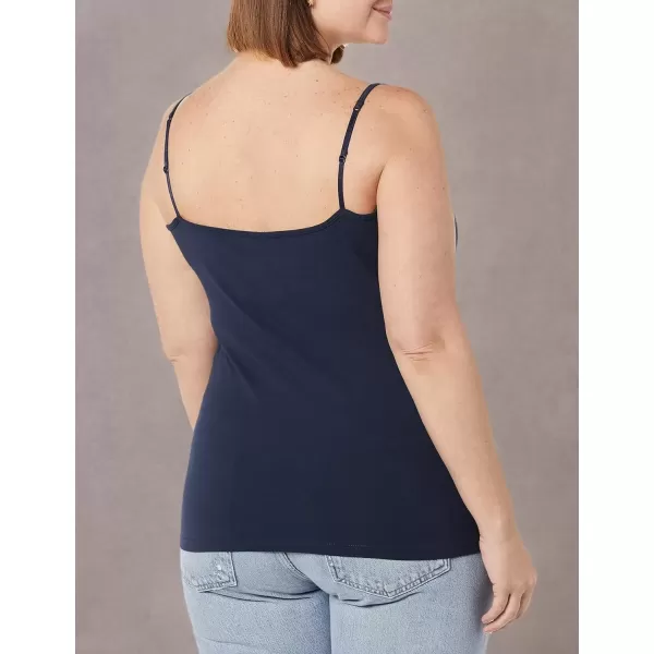 imageAmazon Essentials Womens SlimFit Camisole Pack of 4Dark Grey HeatherNavyWhite