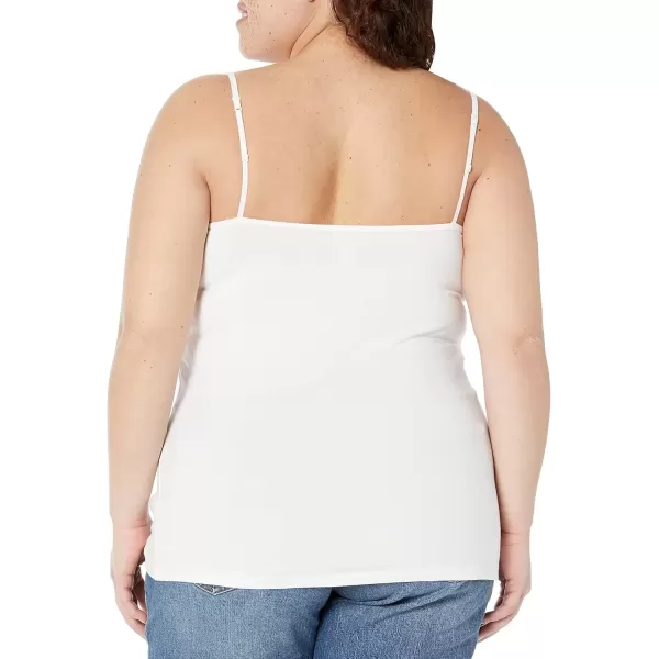 imageAmazon Essentials Womens SlimFit Knit VNeck Layering Cami Available in Plus Size Pack of 4Grey HeatherNavySage GreenWhite