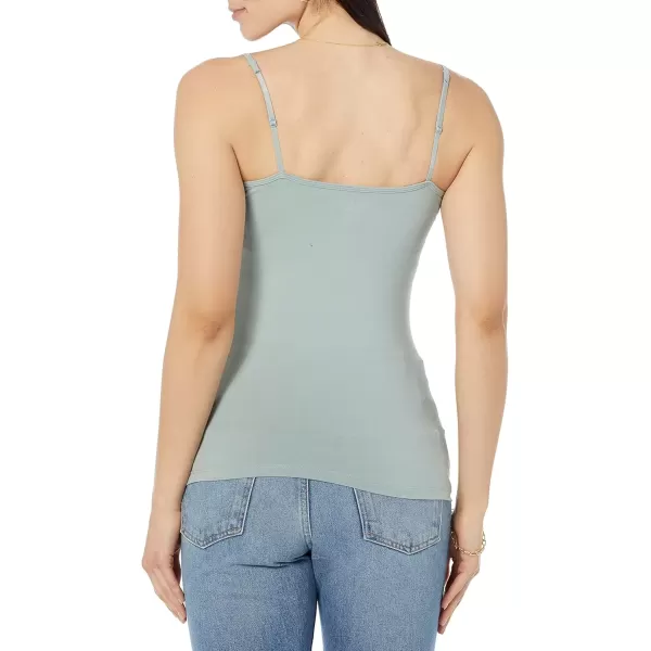 imageAmazon Essentials Womens SlimFit Knit VNeck Layering Cami Available in Plus Size Pack of 4Grey HeatherNavySage GreenWhite