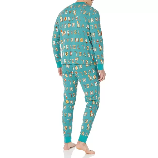 imageAmazon Essentials Disney  Marvel  Star Wars Mens SnugFit Pajama Sleep SetsFestive Marvel